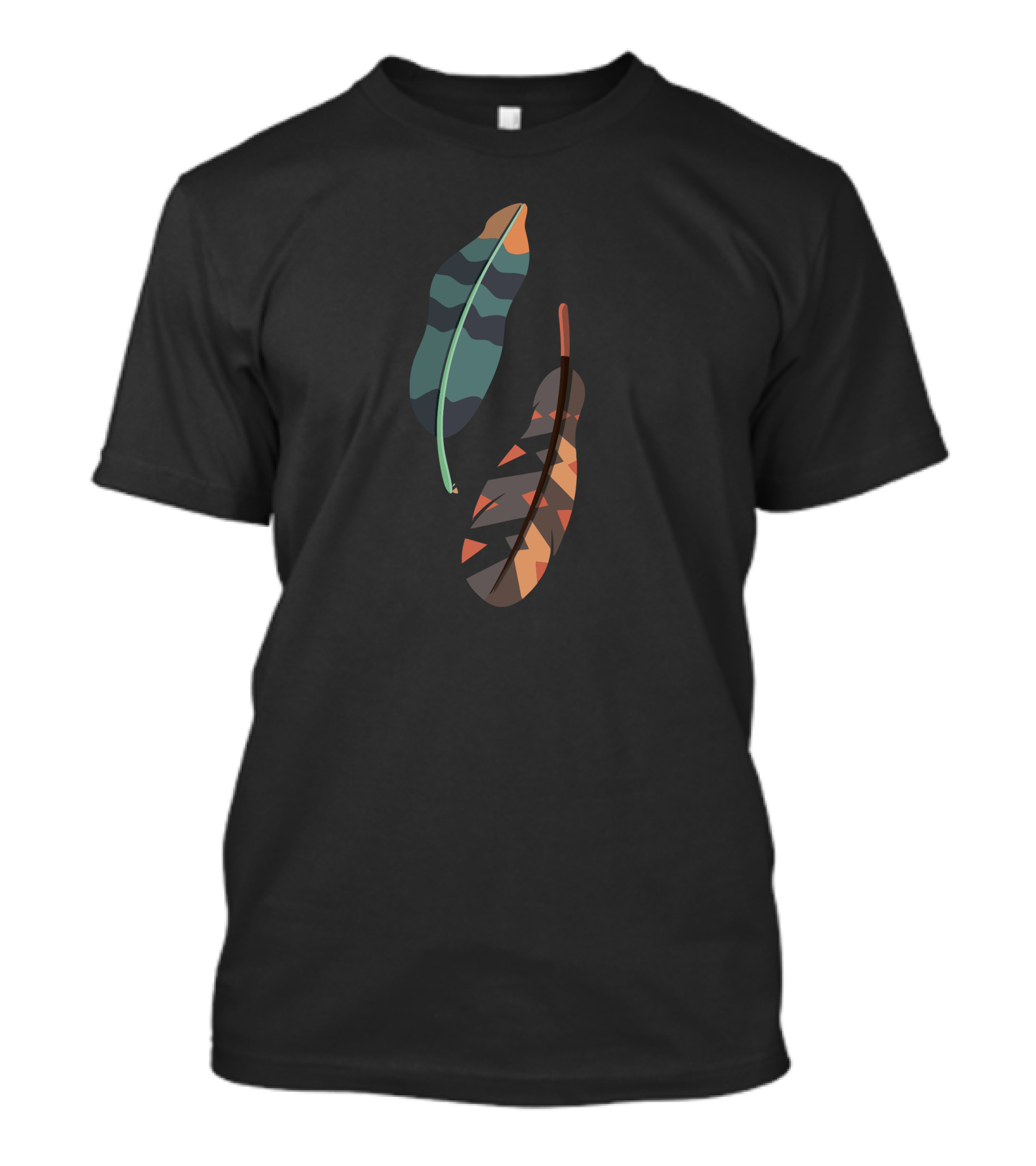 Feathers With Colorful T-Shirt