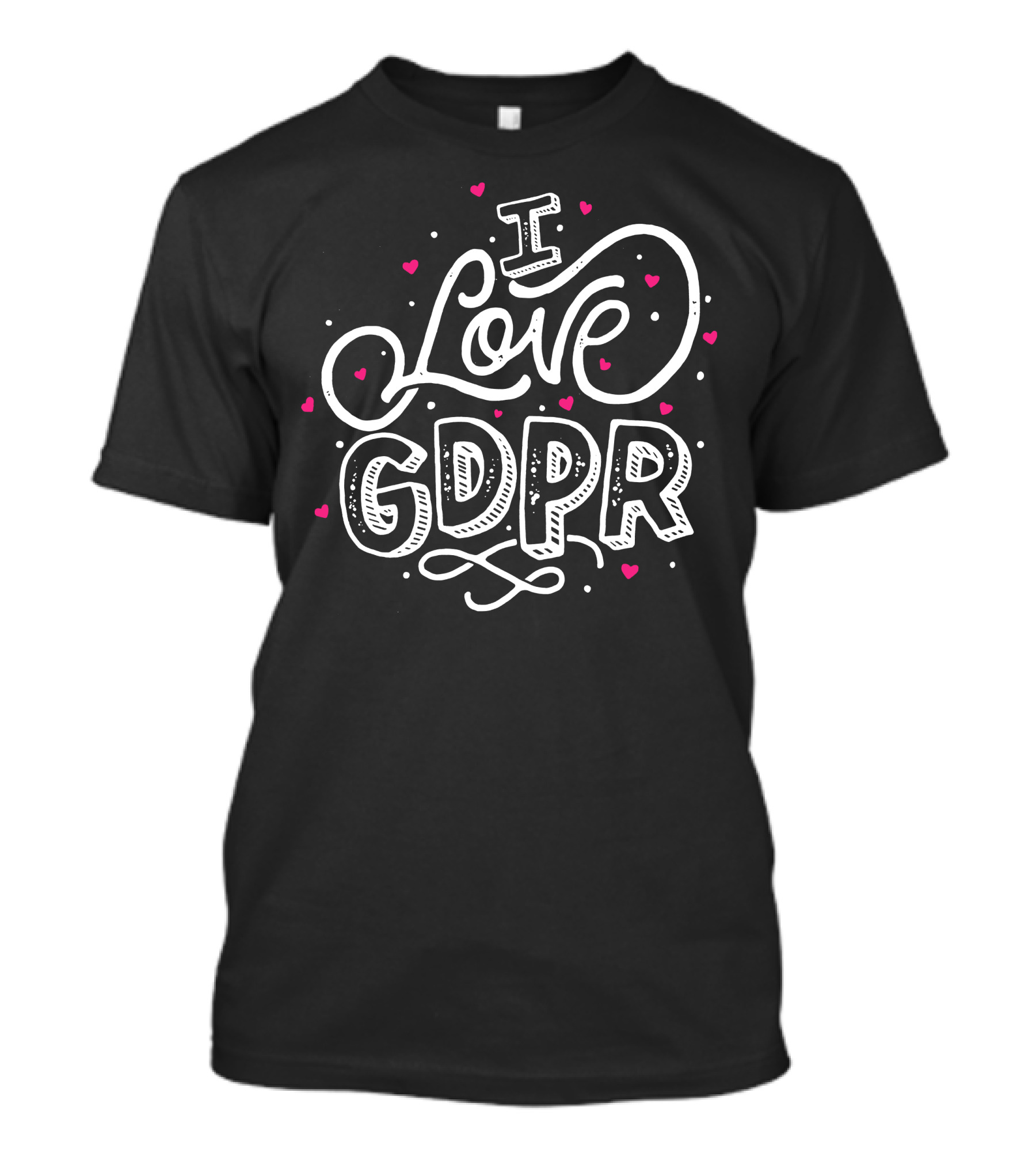 I Love GDPR White Heart T-Shirt