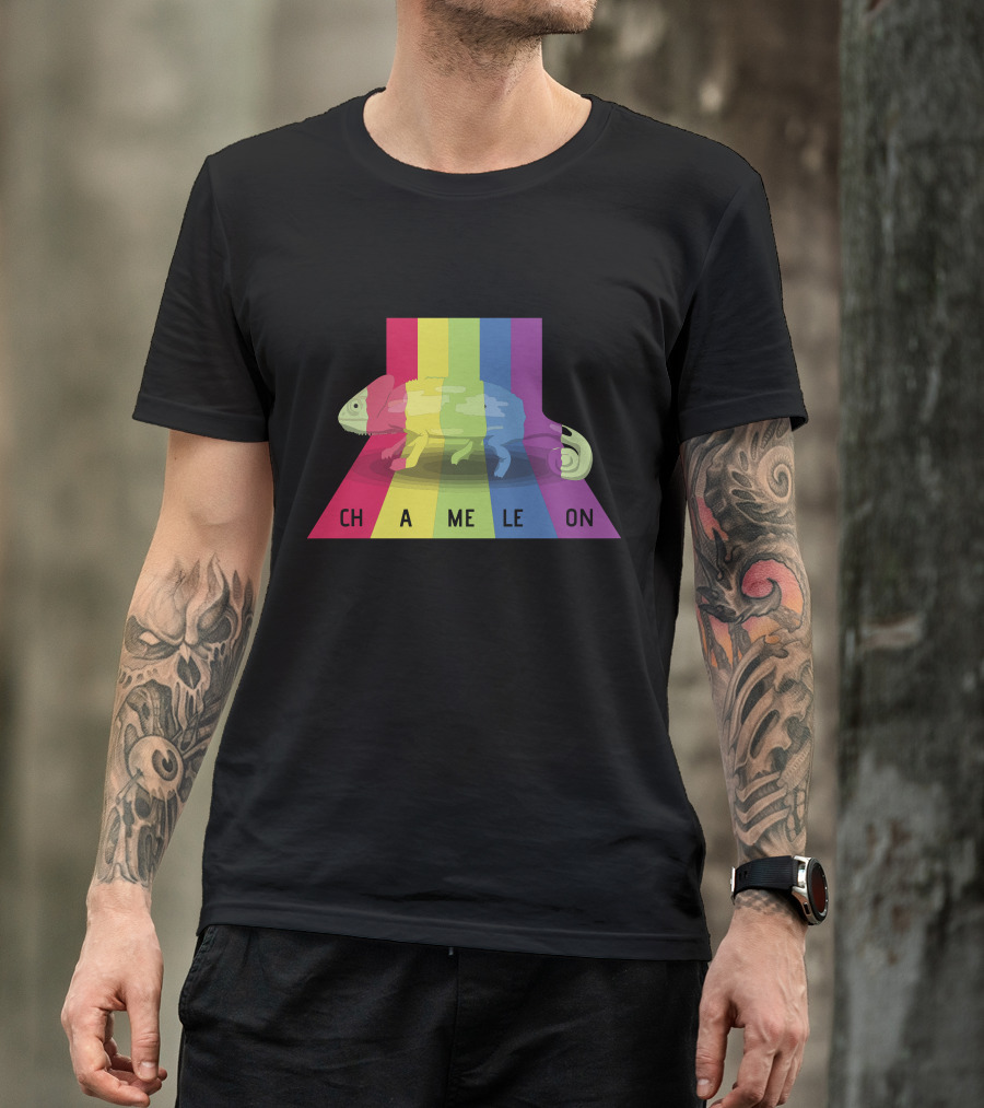CHAMELEON Rainbow Spectrum Colorful Lizard T-Shirt