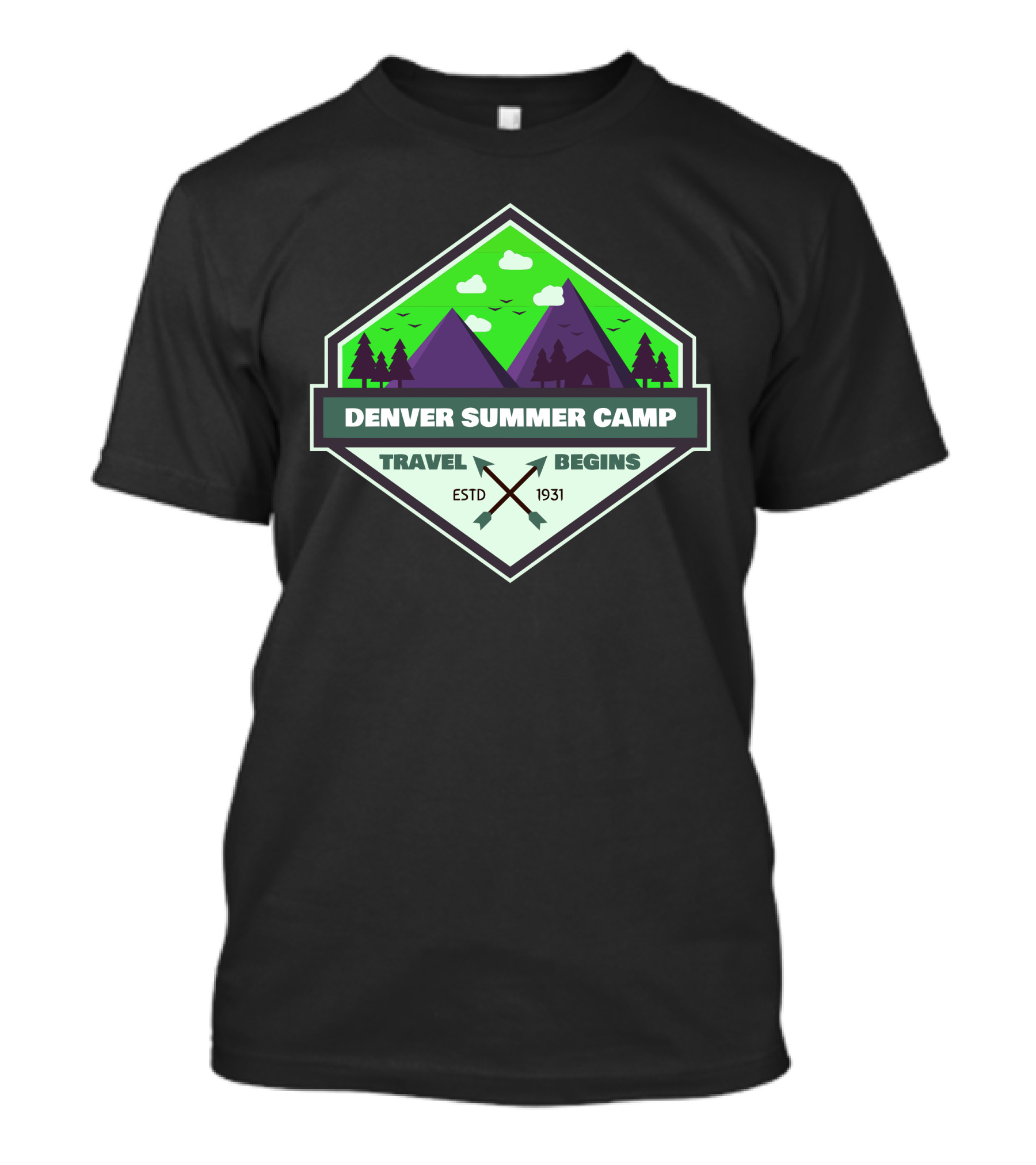Denver Summer Camp Travel Begins ESTD 1931 T-Shirt