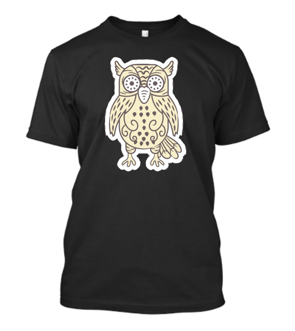 Owl N Intricate Decorative Pattern Bird T-Shirt