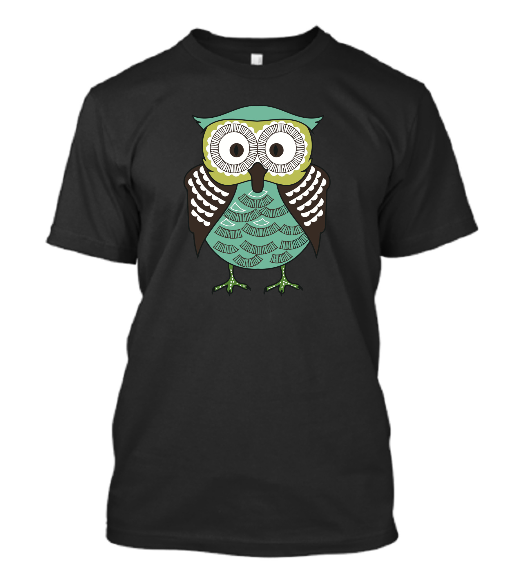 Owll Cartoon Owl With Geometric T-Shirt