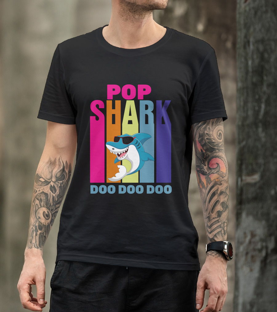 Pop Shark Doo Doo Doo Sunglasses Cool Vibes T-Shirt