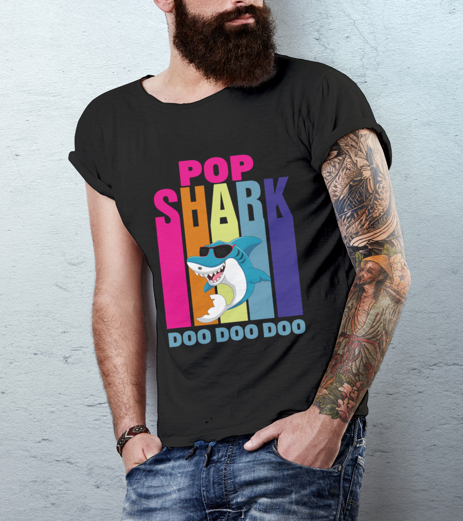 Pop Shark Doo Doo Doo Sunglasses Cool Vibes T-Shirt