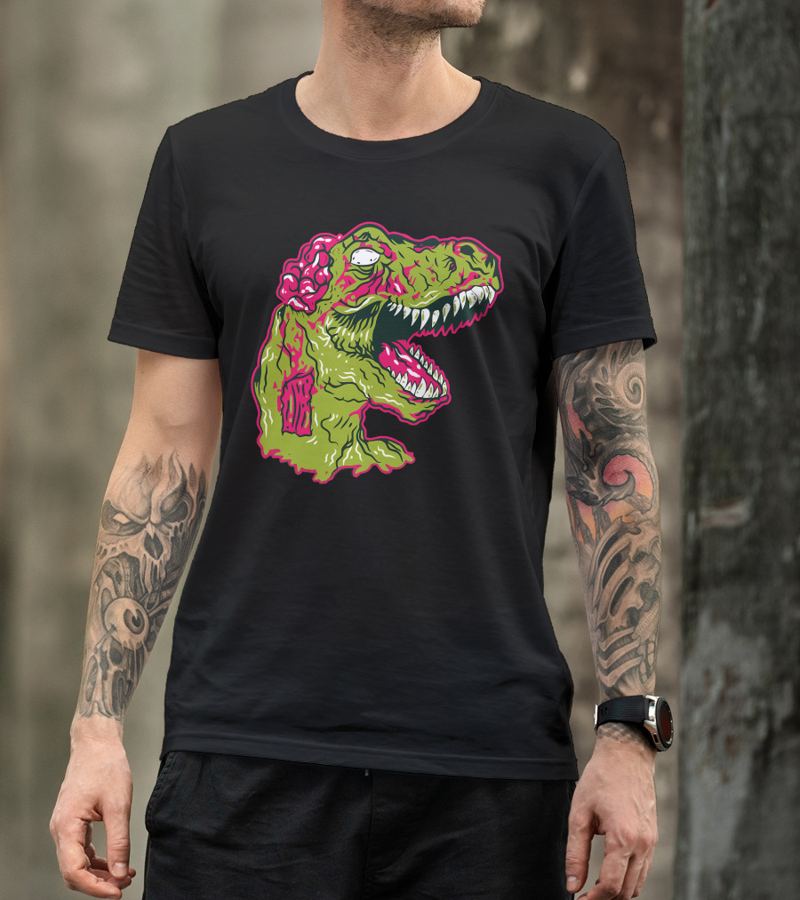 Zombie Rex Dinosaur Brain Monster Horror T-Shirt