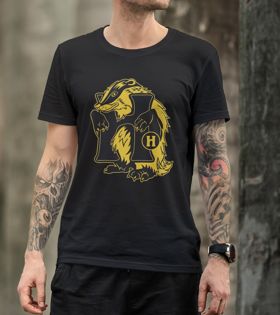 House Of Badger H Letter Badge Emblem T-Shirt
