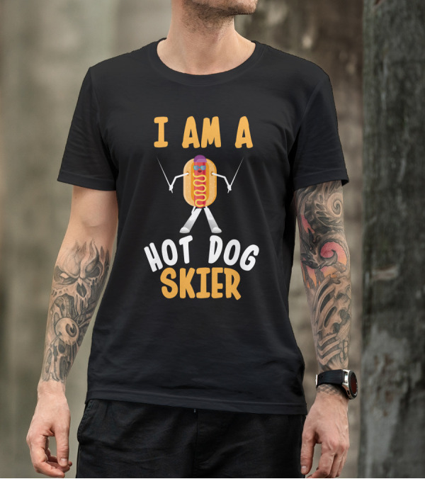 I Am A Hot Dog Skier Skis With Mustard T-Shirt