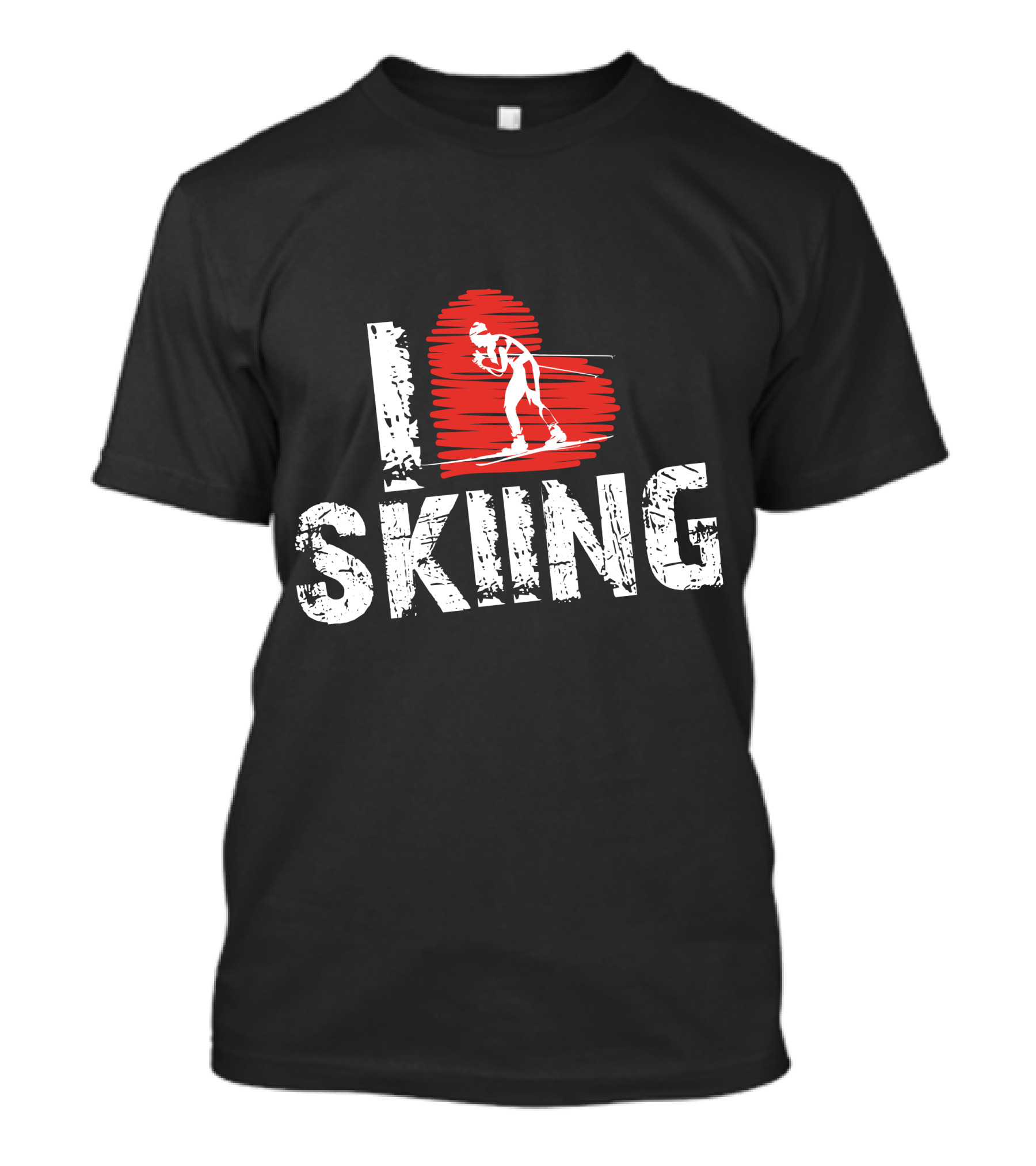 I Love Skiing Red Heart Skiier T-Shirt