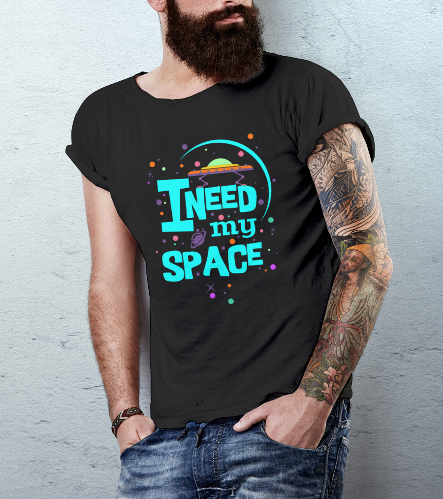 I Need My Space UFO Turquoise Cosmic T-Shirt