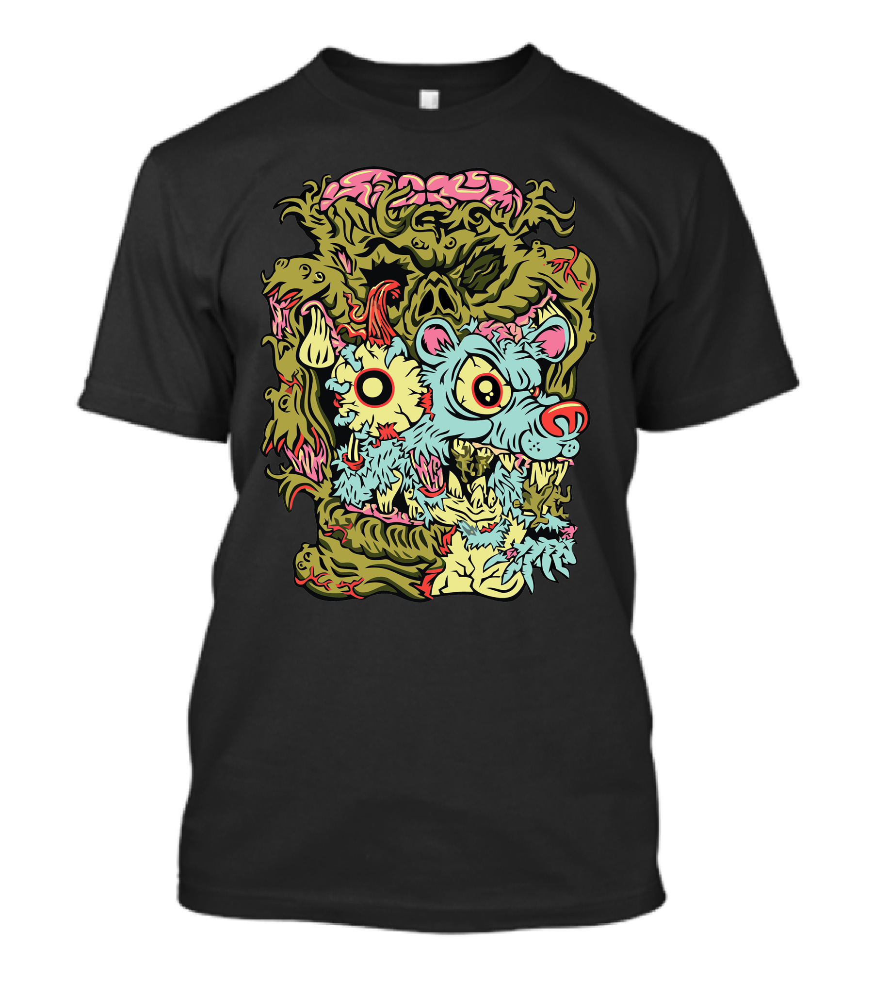 I've Got My Eye On You Mouse And Monster Fusion In Psychedelic Colors T-Shirt