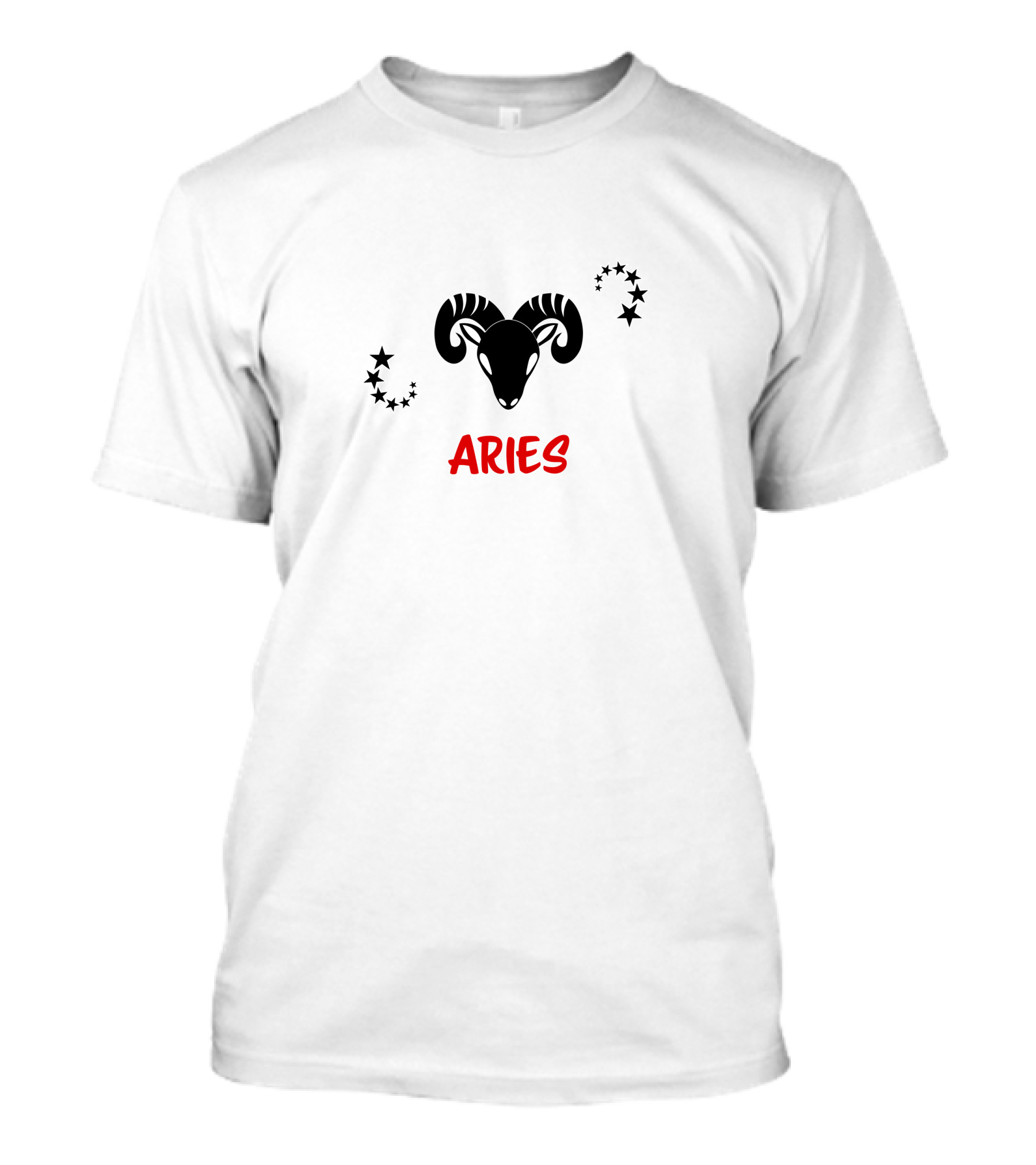 Aries Zodiac Sign Ram Head And Stars T-Shirt