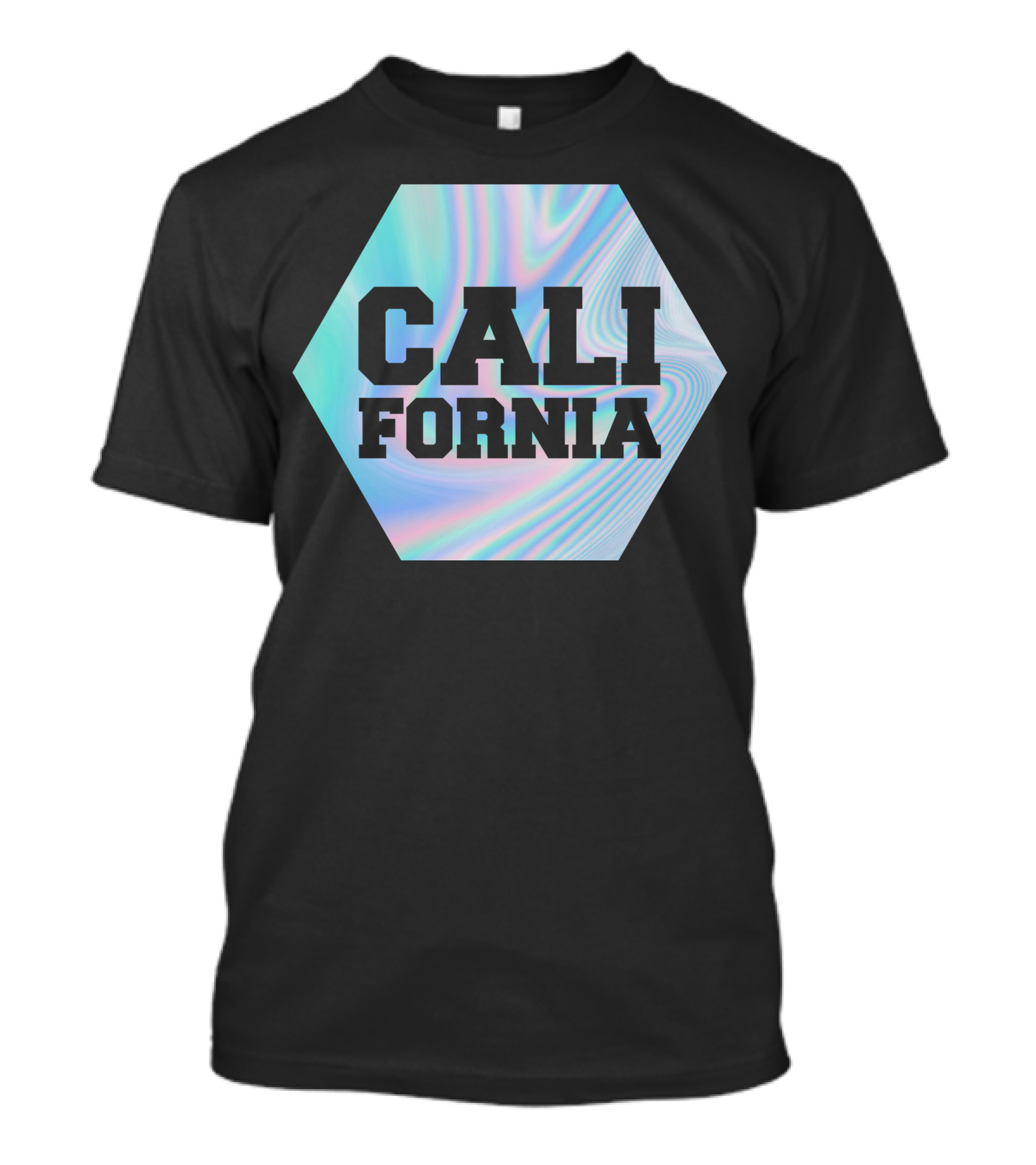 California Iridescent Hexagon Holographic T-Shirt