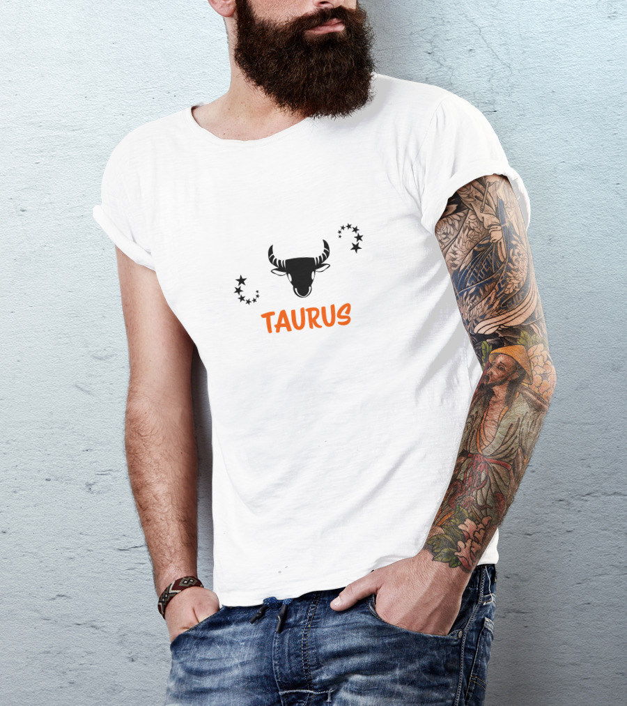 Funny Taurus Zodiac Bull With Stars T-Shirt