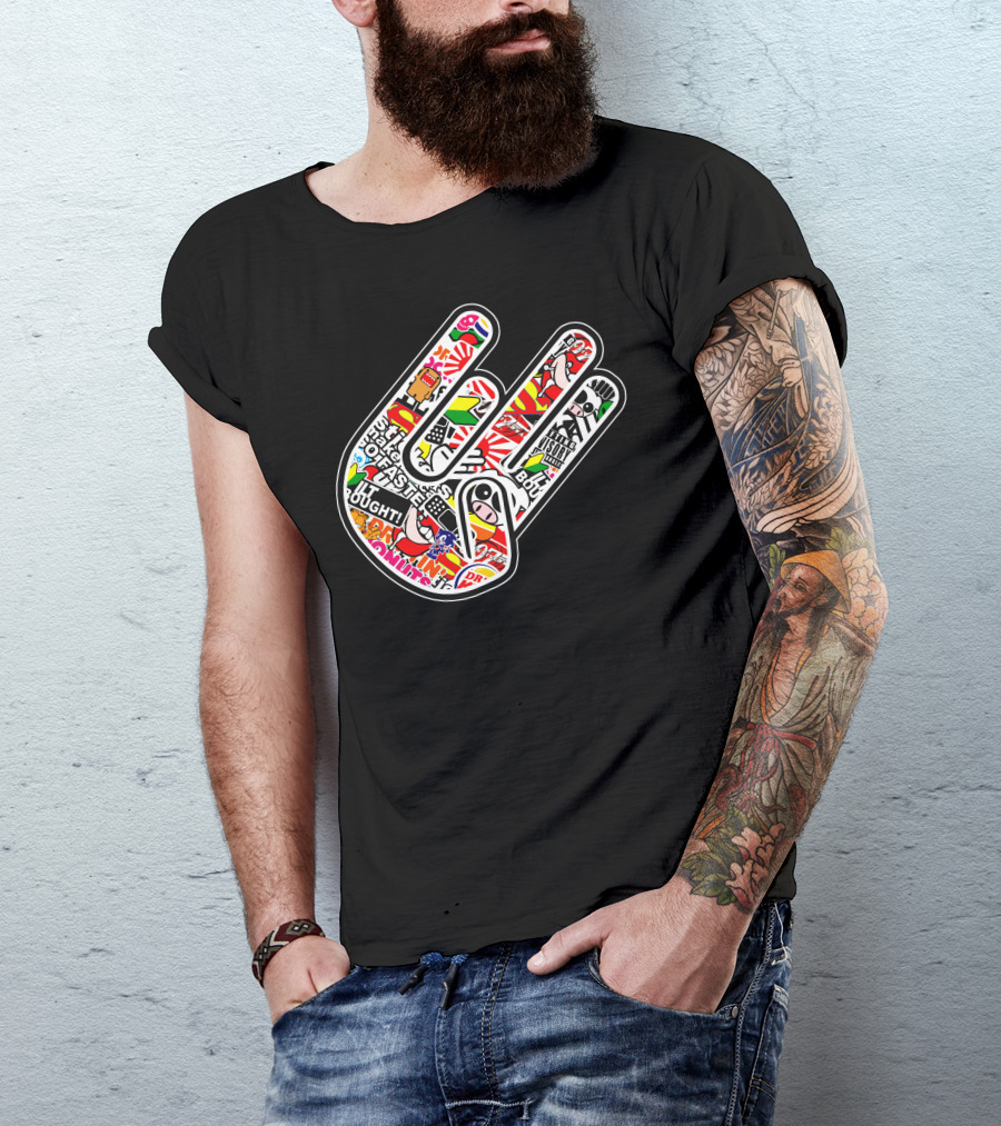 Adesivo Hand Shocker Usdm Jdm Sticker Bomb Decal T-Shirt