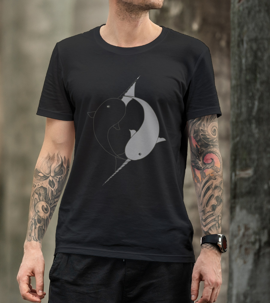 Yin Yang Narwhals Awesome Balance T-Shirt