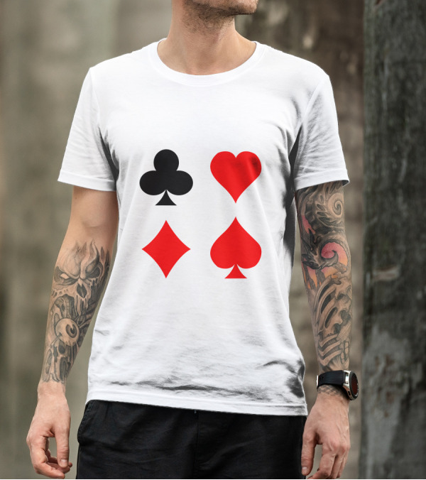 Blackjack Poker Card Suits Vector T-Shirt