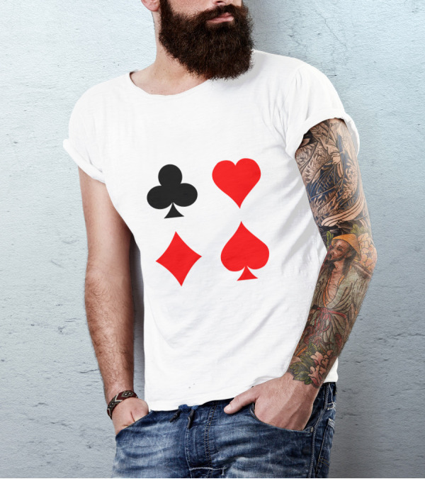 Blackjack Poker Card Suits Vector T-Shirt