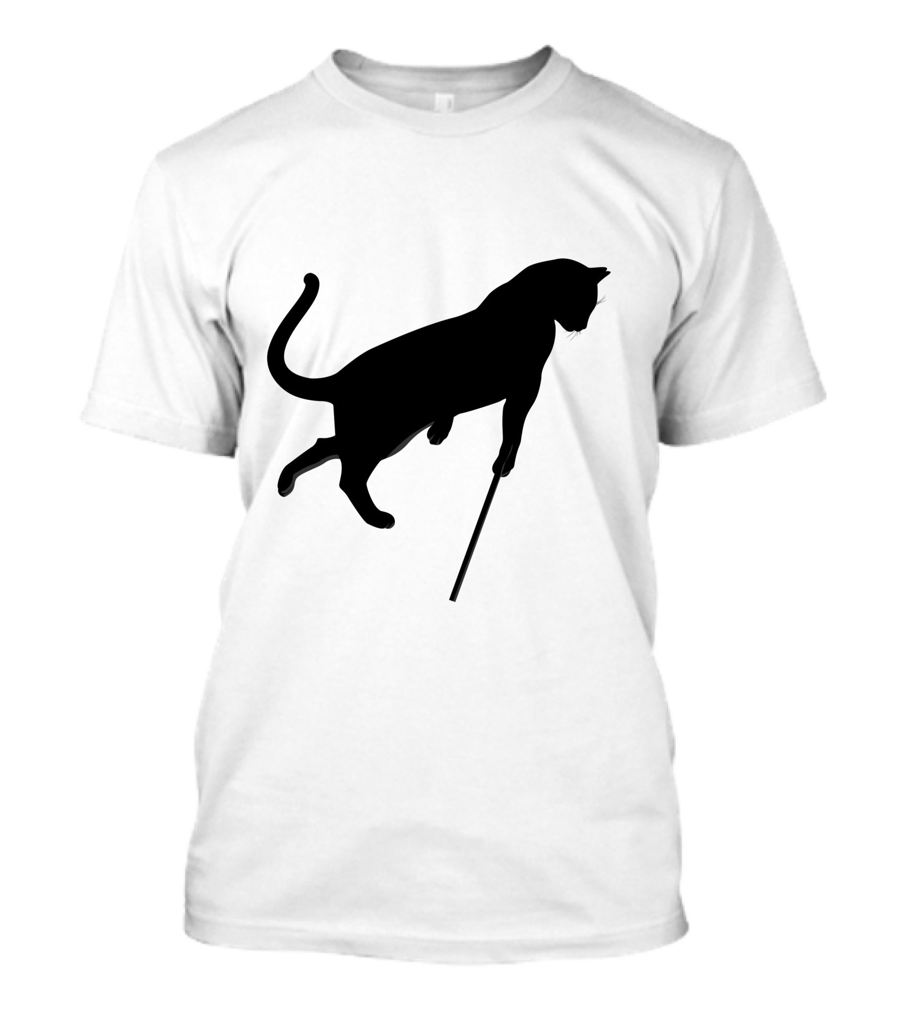 Blind Cats Crossing Silhouette With Cane T-Shirt