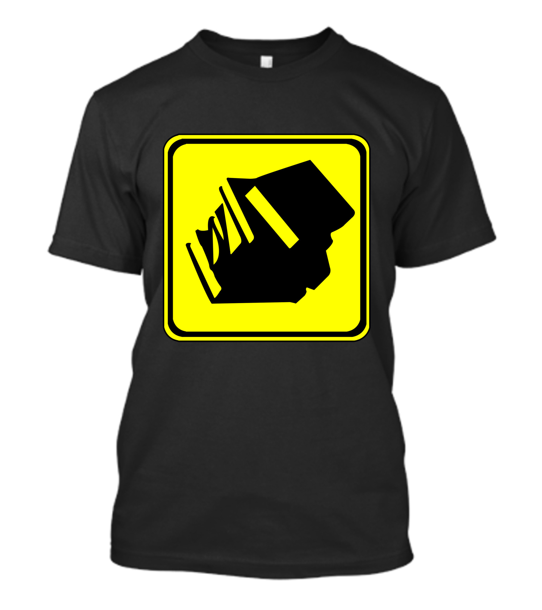 Books Ahead Caution Symbol Warning Sign T-Shirt