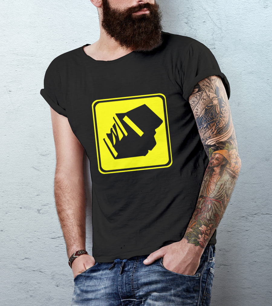 Books Ahead Caution Symbol Warning Sign T-Shirt