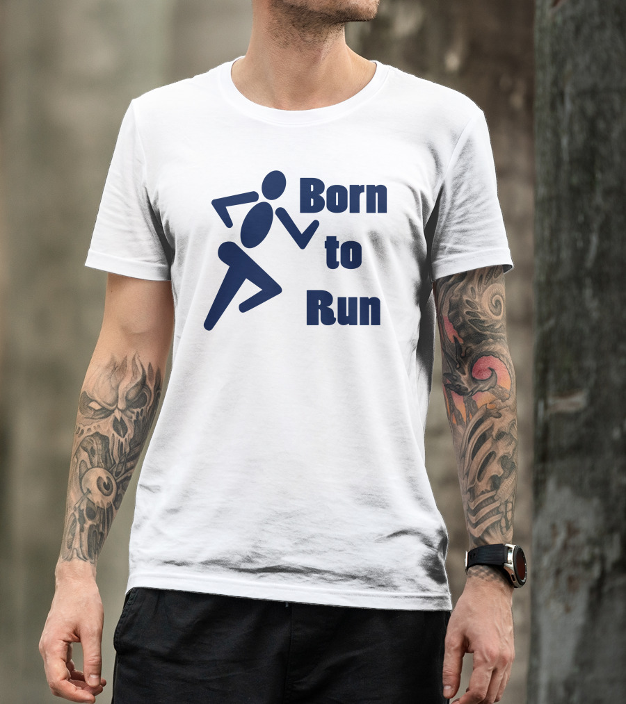 Born To Run Blue Running Boy T-Shirt