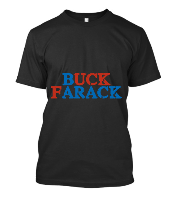 BUCK FARACK Red Blue Text Contrast T-Shirt