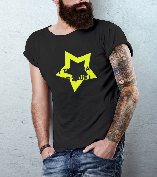By The Beard Of Zeus Star Shaped Yellow Outline T-Shirt