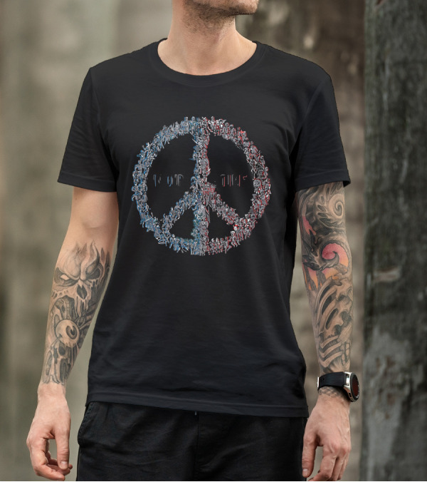 Peace In Our Time Human Figures Symbol Vectorized T-Shirt