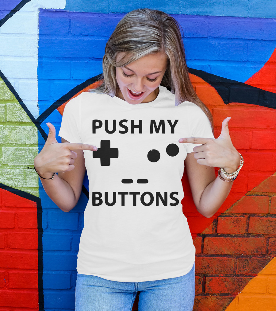Push My Buttons Retro Game Controller Face T-Shirt