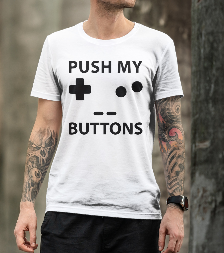 Push My Buttons Retro Game Controller Face T-Shirt