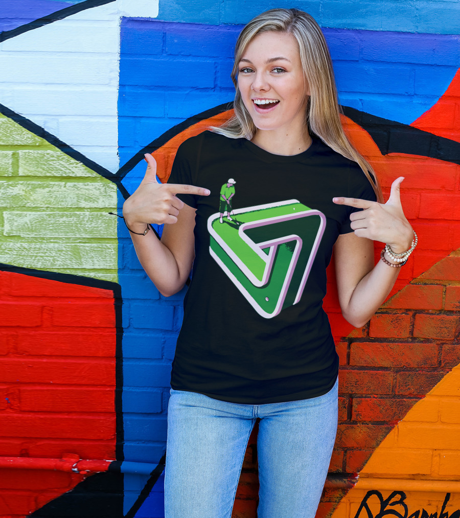 Puzzled Putter Optical Illusion Golf Triangle T-Shirt