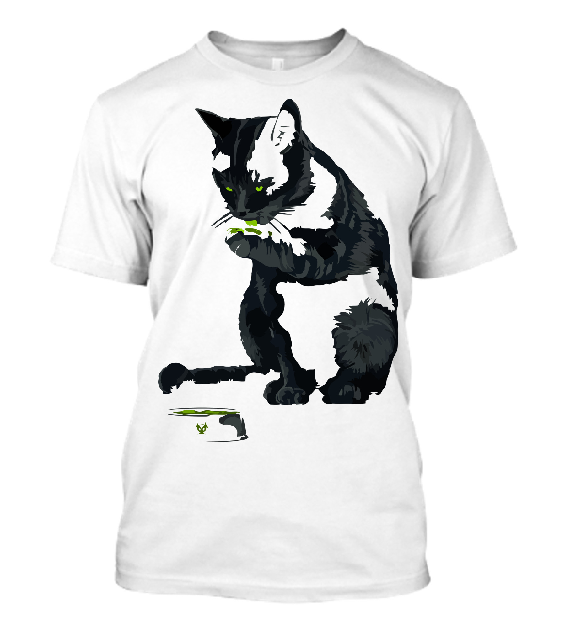 Radioactive Cat With Glowing Eyes And Green Light T-Shirt