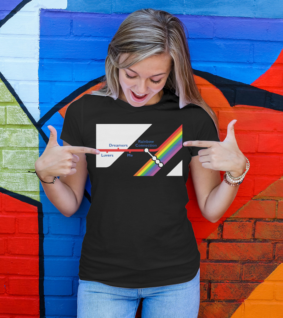Rainbow Connection Dreamers Lovers Me Line With Color Spectrum T-Shirt
