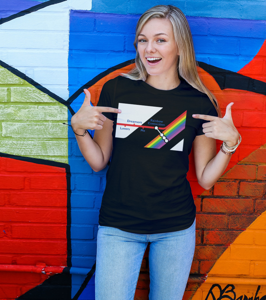 Rainbow Connection Dreamers Lovers Me Line With Color Spectrum T-Shirt