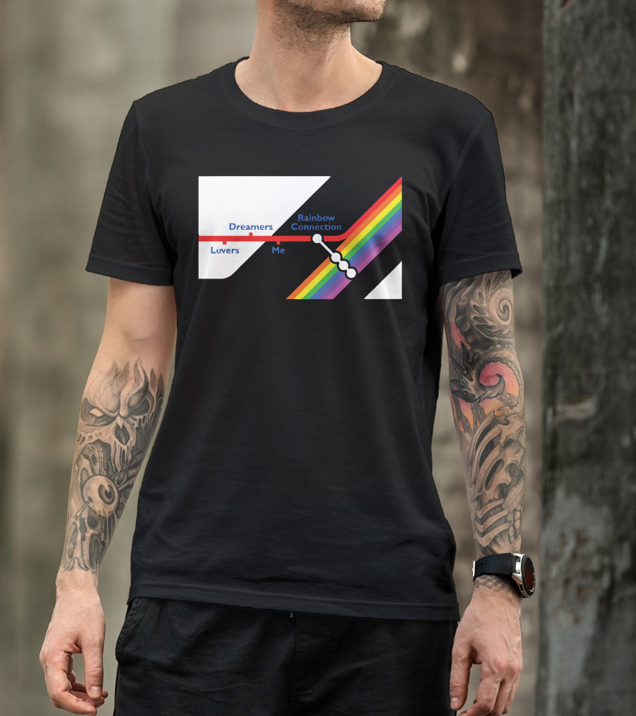 Rainbow Connection Dreamers Lovers Me Line With Color Spectrum T-Shirt