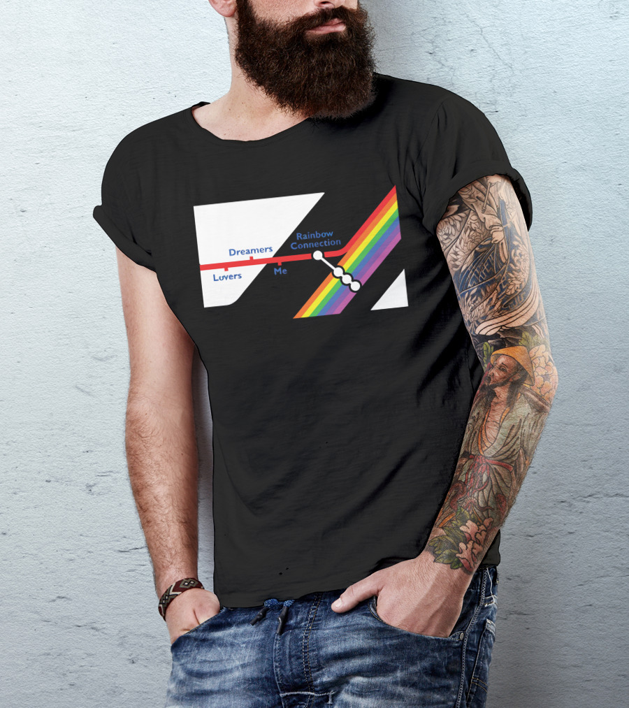 Rainbow Connection Dreamers Lovers Me Line With Color Spectrum T-Shirt