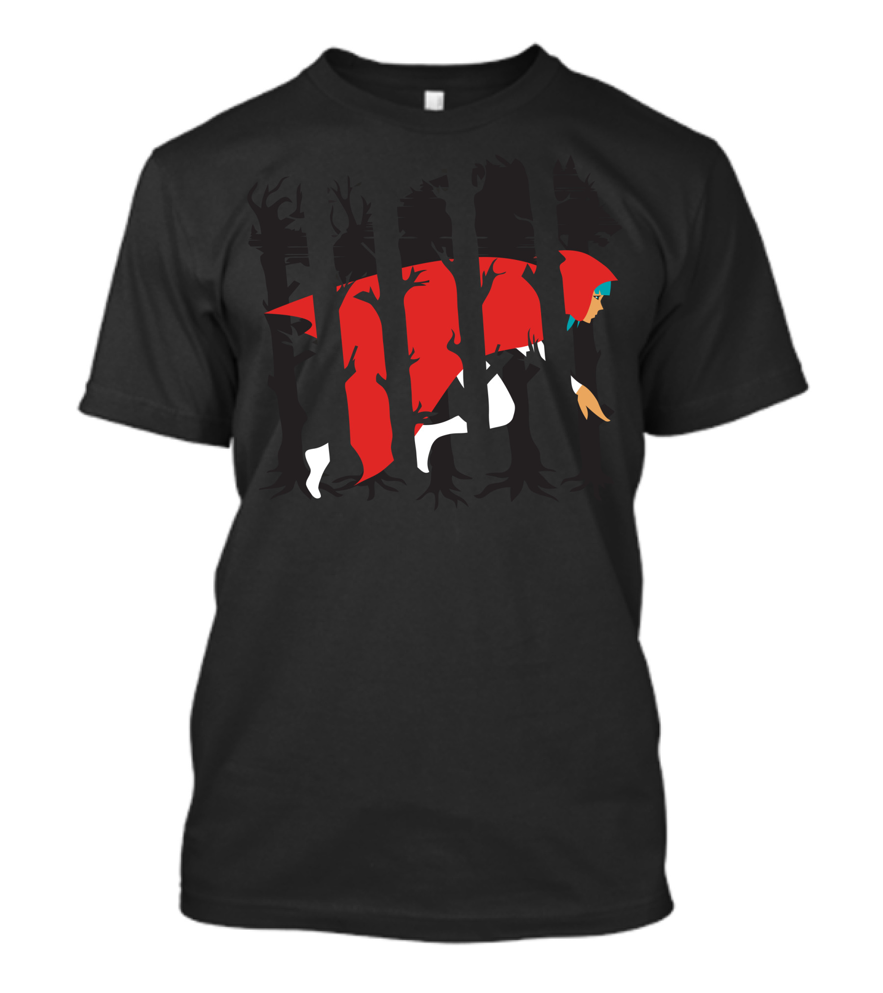 Red Running Hood In Forest T-Shirt