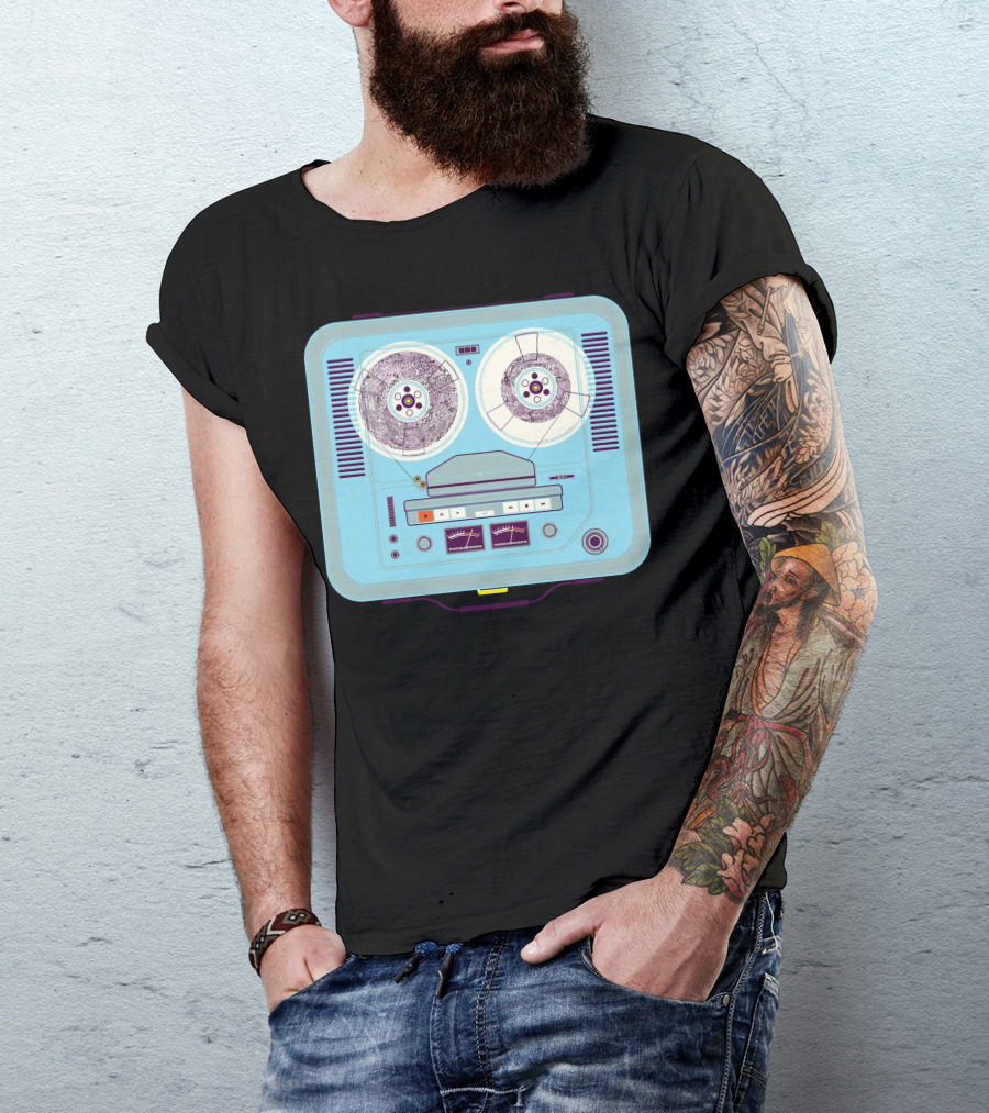 Vintage Reel To Reel Tape Recorder Retro T-Shirt