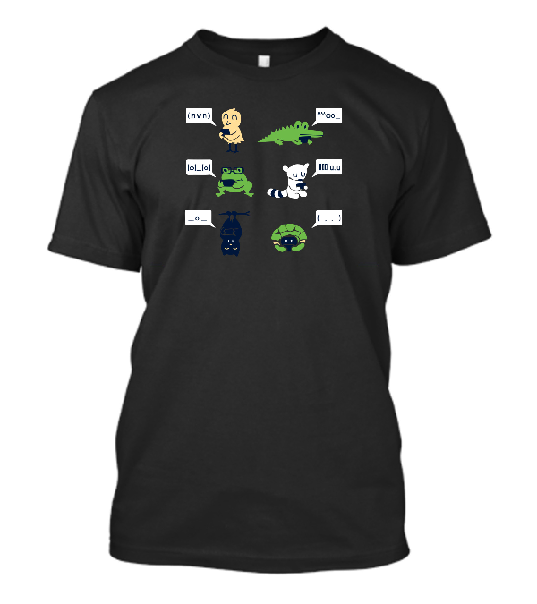 NVN Alligator Frog Raccoon Bat Turtle OO Rolling On The Forest Floor Laughing T-Shirt