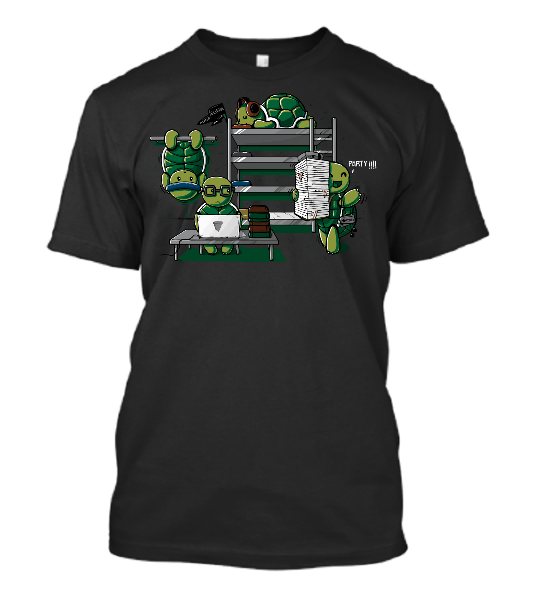 Teenage Mutant Roommates Ninja Turtles Shelled Party Stack T-Shirt