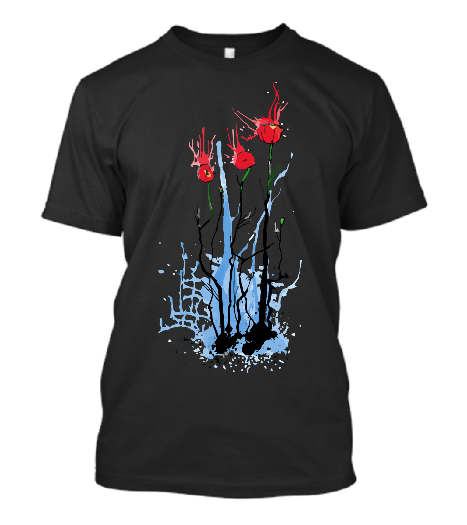 Running Wild Abstract Floral Splash T-Shirt