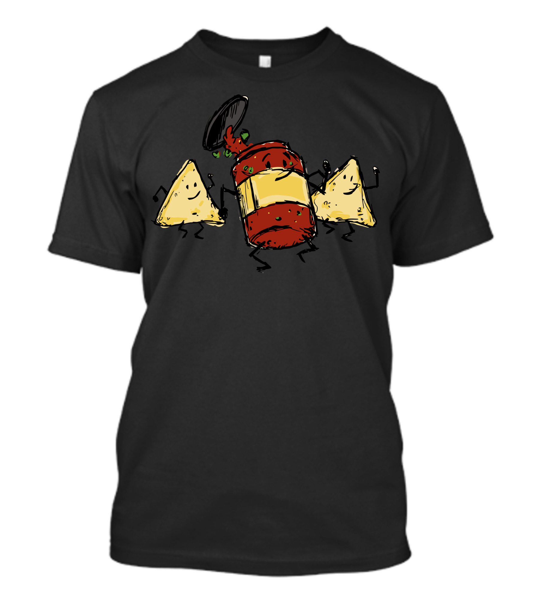 Salsa Dancing With Happy Nacho Chips And Salsa Jar T-Shirt