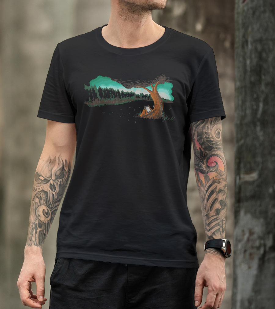 Save The Trees Enchanted Forest Reading Under Tree T-Shirt