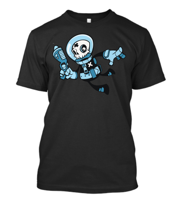 Skullsuit Cosmic Astronaut With Ray Gun T-Shirt