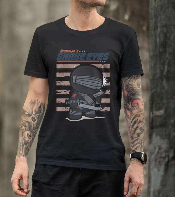 Kidninja's Snake Eyes Chibi Ninja With Sword Icon On T-Shirt