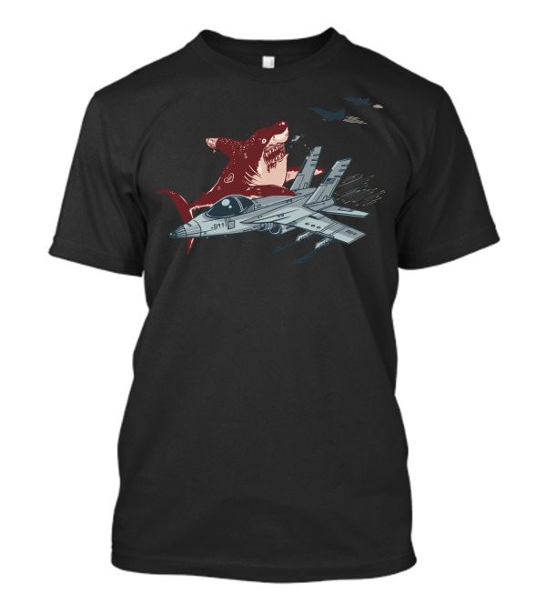 West Side Rumble Shark And Fighter Jet Battle T-Shirt