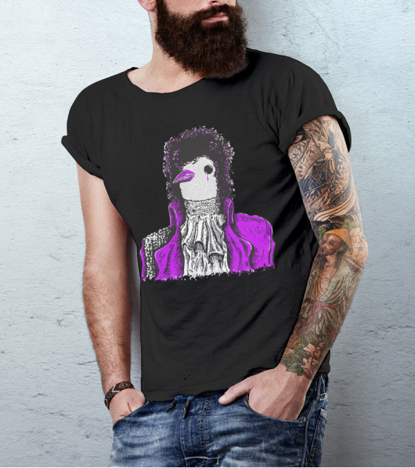 When Doves Cry Prince Inspired Dove Portrait Purple Jacket Iconic T-Shirt