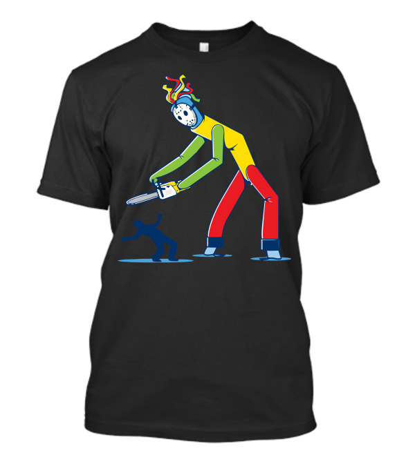 Wind Dancer Turned Bad Rainbow Chainsaw Guy With Mask Chasing T-Shirt