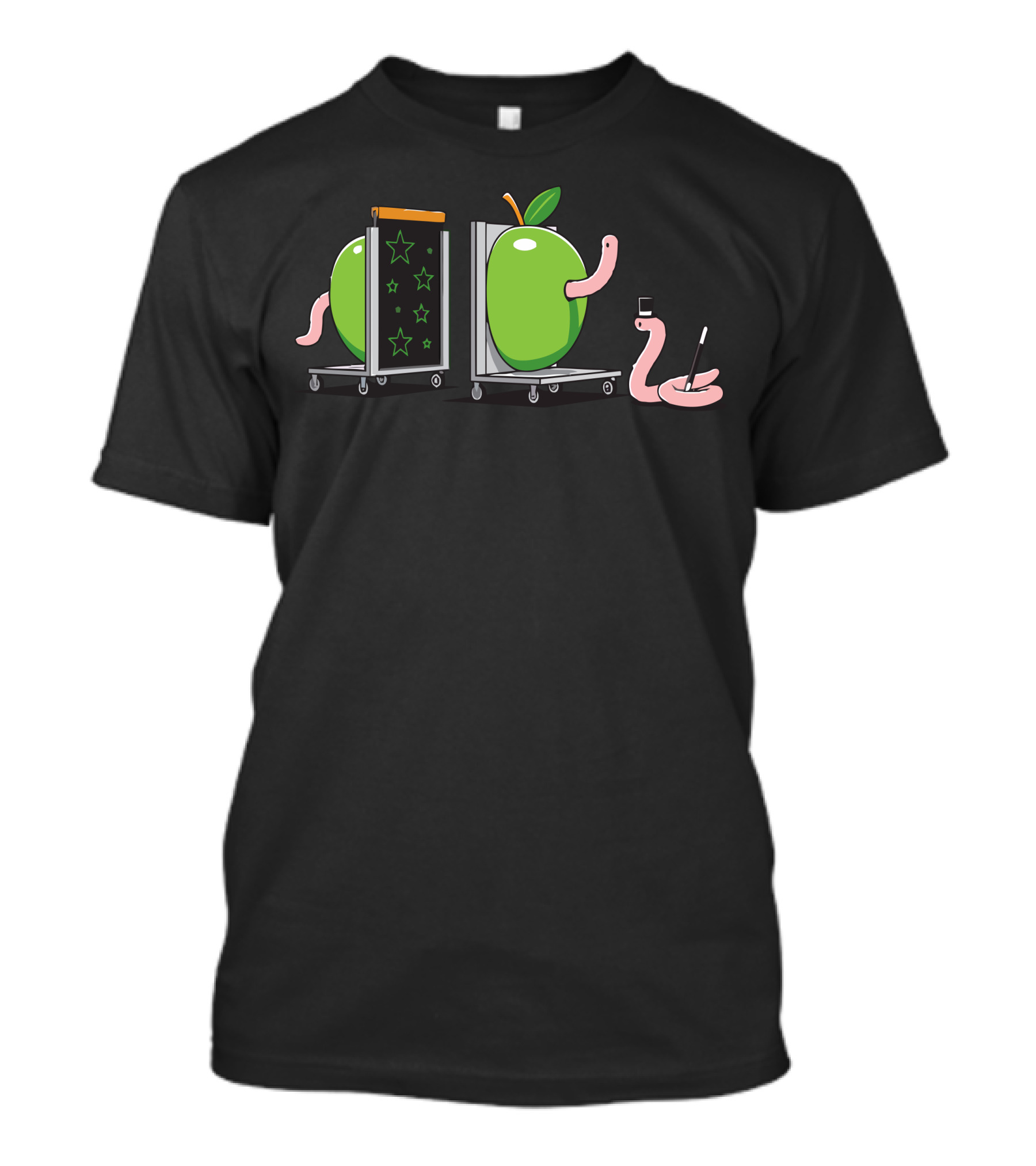 Magic Worm Illusion With Apples And Stars T-Shirt