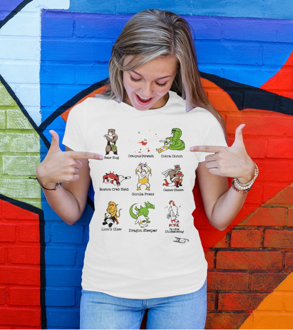 Bear Hug Octopus Stretch Cobra Clutch Boston Crab Hold Gorilla Press Camel Clutch Lion's Claw Dragon Sleeper Double Chickenwing T-Shirt